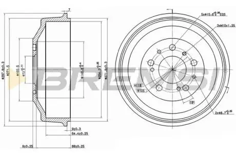 CR5261 Тормозной барабан Jumper/Ducato/Boxer (1-1.5t) 94- BREMSI подбор по vin на Brocar
