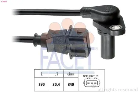 90204 Датчик коленвала Octavia/Bora/Golf 1.6-2.3 96-07 FACET підбір по vin на Brocar