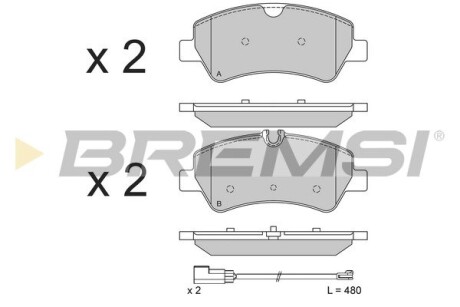 BP3526 Тормозные колодки зад. Transit (V348) 12- (RWD) BREMSI подбор по vin на Brocar