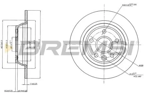 CD7616S Гальмівний диск зад. Ford Mondeo IV 07- (302x11) BREMSI підбір по vin на Brocar