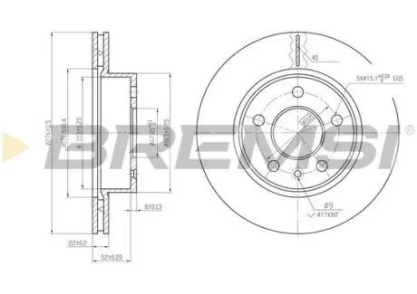 CD6860V Тормозной диск перед. Vito (638) 96-03 (276x22) BREMSI подбор по vin на Brocar