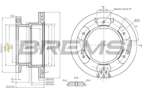 CD5332V Гальмівний диск зад. Daily IV/V/VI 06- (306x28) BREMSI підбір по vin на Brocar