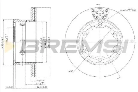CD5191V Гальмівний диск зад. Sprinter / LT 95-06 (спарка) BREMSI підбір по vin на Brocar