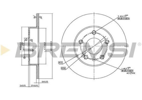 CD7044S Гальмівний диск зад. Opel Astra G 98- (264x10) BREMSI підбір по vin на Brocar