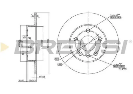CD7044S Тормозной диск зад. Opel Astra G 98- (264x10) BREMSI подбор по vin на Brocar