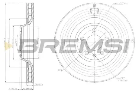 CD7238V Гальмівний диск перед. Audi A6 04-11 (347x30) BREMSI підбір по vin на Brocar