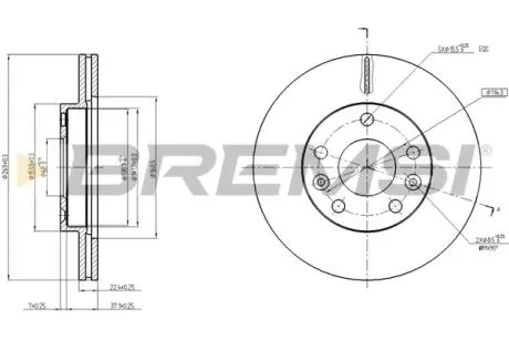 CD8078V Гальмівний диск перед. Duster 10- (269x22.4) BREMSI підбір по vin на Brocar