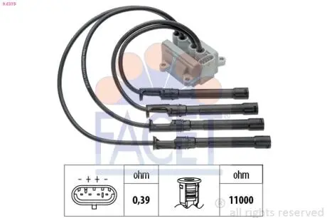 96319 Катушка зажигания SANDERO/LOGAN 1.2 16V 06- FACET подбор по vin на Brocar