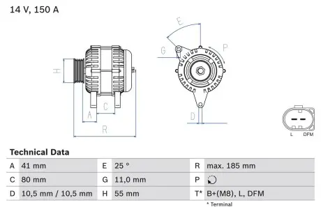 0986083760 Генератор BOSCH підбір по vin на Brocar