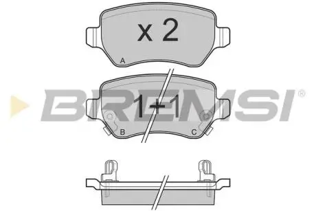 BP3027 Гальмівні колодки зад. Combo 05-/Astra G/H BREMSI підбір по vin на Brocar