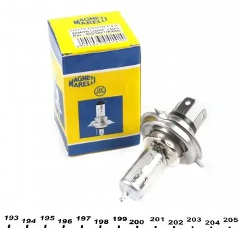 002585100000 Автолампа Magneti Marelli 002585100000 H4 P43t 55 W 60 W прозрачная MAGNETI MARELLI підбір по vin на Brocar