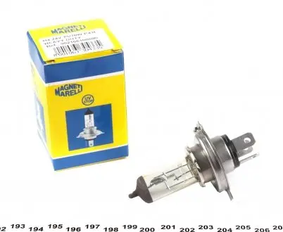 002166100000 Автолампа H4 MAGNETI MARELLI 002166100000 MAGNETI MARELLI підбір по vin на Brocar