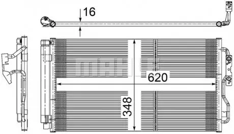 AC652000S Радіатор кондиціонера BMW 1 (F20/F21)/3 (F30/F80) 11- MAHLE / KNECHT підбір по vin на Brocar