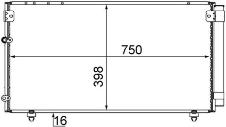 AC606000S Радіатор кондиціонера Toyota Avensis Verso 2.0/2.2D 01-09 MAHLE / KNECHT підбір по vin на Brocar