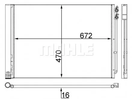 AC567000S Радіатор кондиціонера BMW 5 (F10/F11)/6 (F12/F13) 11-18 MAHLE / KNECHT підбір по vin на Brocar