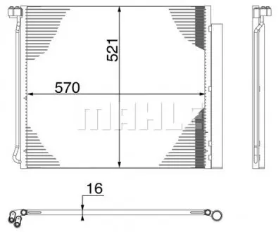 AC269000S Радіатор кондиціонера BMW X5 (E70/F15/F85) 09-18/X6 (E71/E72/F16/F86) 09-19 MAHLE / KNECHT підбір по vin на Brocar