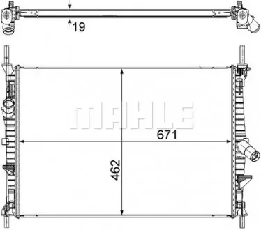 CR1370000S Радіатор охолодження Ford Transit V347 06- (-AC) (455x672x16) MAHLE / KNECHT підбір по vin на Brocar