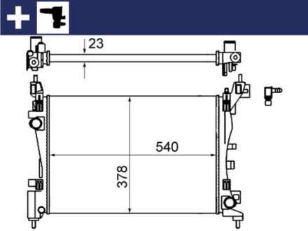 CR1121000S Радіатор охолодження Citroen Nemo/Fiat Fiorino 1.4i 07- MAHLE / KNECHT підбір по vin на Brocar