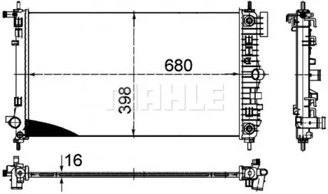 CR1098000P Радіатор охолодження Opel Insignia 2.0 Turbo 08-17 (+AC/АКПП) MAHLE / KNECHT підбір по vin на Brocar