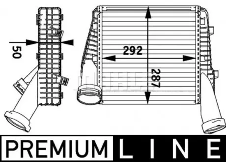CI141000P Радіатор інтеркулера Audi Q7 3.0/4.2TDI 06-15/VW Touareg 2.5/3.0TDI 03-18 (L) MAHLE / KNECHT підбір по vin на Brocar