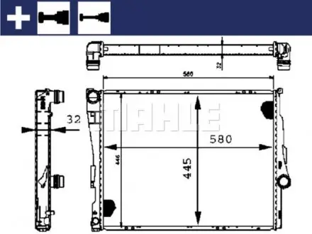 CR455000S Радиатор охлаждения BMW 3 (E46) 00-05 MAHLE / KNECHT подбор по vin на Brocar