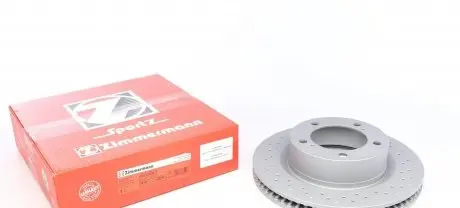 590281652 Диск гальмівний (передній) Toyota Land Cruiser 200/Lexus LX 07- (340х32) (з покриттям) (з отвором) (вент) ZIMMERMANN підбір по vin на Brocar