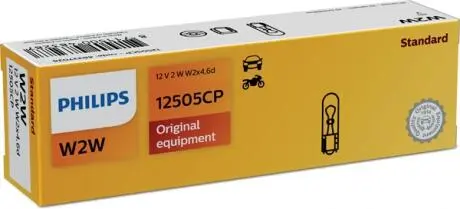 12505CP Лампа розжарювання W2W12V 2W W 2X4,6d PHILIPS підбір по vin на Brocar
