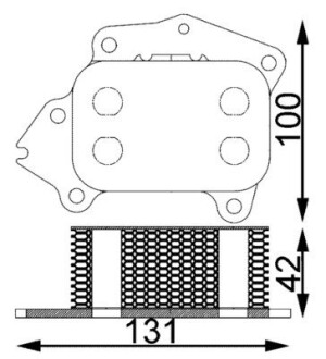 CLC194000S Радиатор масляный Citroen Berlingo/Peugeot Partner 1.6 HDI 05- (теплообменник) MAHLE / KNECHT підбір по vin на Brocar