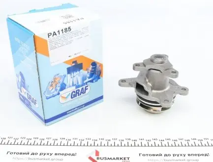 PA1185 Помпа води Renault Trafic/Scenic/Megane/Opel Vivaro/Nissan Qashqai/X-Trail 1.6dCi 14- (R/B)(5 лоп) GRAF підбір по vin на Brocar