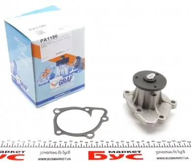 PA1186 Помпа воды Hyundai ix35/Tucson/Santa Fe/Kia Cerato/Sorento/Carens/Mitsubishi 2.0/2.4 10-(R/B)(6 лоп) GRAF підбір по vin на Brocar
