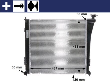 CR848000S Радіатор охолодження MAHLE / KNECHT підбір по vin на Brocar