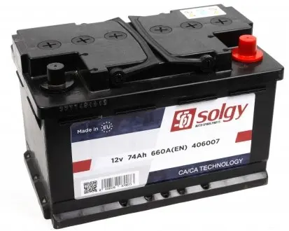 406007 Аккумуляторная батарея 74Ah/660A (278x175x175/+R) SOLGY подбор по vin на Brocar
