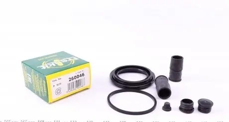 260046 Ремкомплект гальмівного супорта переднього FORD Escape 00-07, Maverick 00-07; MERCEDES-BENZ E-Class W211 02-09, S-Class W220 98-06; BMW X5 E53 00-07, X3 E83 04-10, 5 E39 97-04; MAZDA Tribute 00-07; LAND ROVER Range Rover 02-12 FRENKIT підбір по vin на Brocar