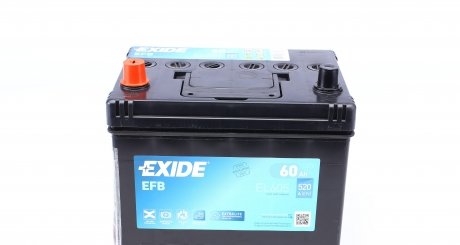 EL605 Аккумуляторная батарея 60Ah/520A (230x173x222/+L/B00) (Start-Stop EFB) Азия EXIDE підбір по vin на Brocar
