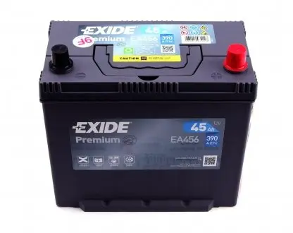 EA456 Акумуляторна батарея 45Ah/390A (235x127x226/+R/B01) Premium Азія EXIDE підбір по vin на Brocar