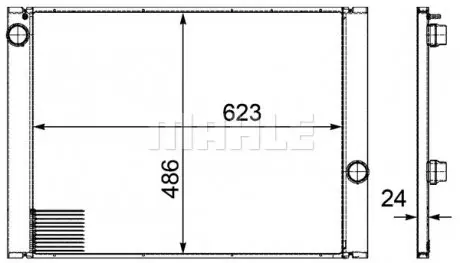 CR581000P A_Радиатора 486 mm BMW MAHLE / KNECHT підбір по vin на Brocar