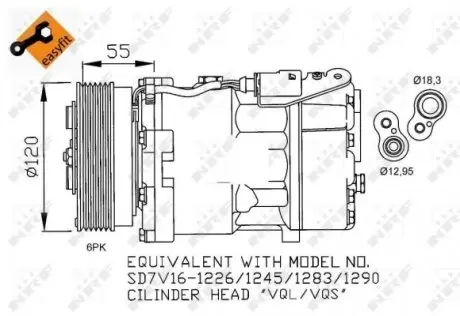 32255 Компрессор кондиционера VW T5 1.9TDI 03- снят с произв NRF підбір по vin на Brocar