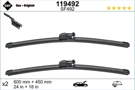 119492 Щетки стеклоочистителя SWF 119492 SWF підбір по vin на Brocar