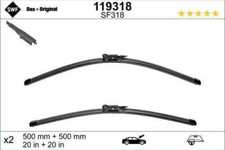 119318 Щетки стеклоочистителя SWF 119318 SWF підбір по vin на Brocar