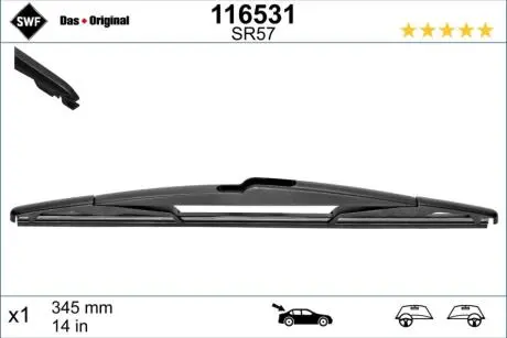 116531 Щітка склоочисника SWF підбір по vin на Brocar