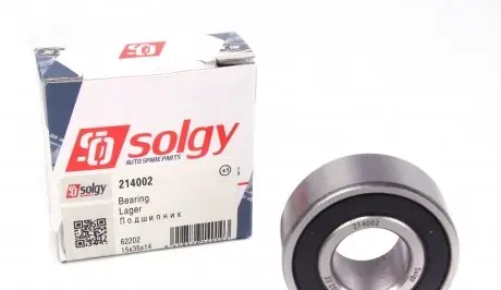 214002 Підшипник (15x35x14) SOLGY підбір по vin на Brocar