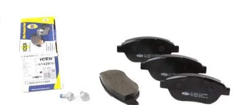 181429701 Колодки гальмівні (передні) Citroen C3/C4 02-/Berlingo/Peugeot 307 98-11/Partner 01-08/207 06-15 ICER підбір по vin на Brocar