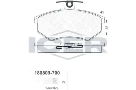 180809700 Колодки тормозные (передние) Audi 80 82-84/90 84-87/100 77-83/VW Passat B2/B3/B4 85-97/Golf 91-99 ICER підбір по vin на Brocar