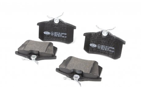 180697700 Колодки тормозные (задние) Citroen C3-C8/Skoda Octavia 01-/Renault Megane 08-/VW Golf 91-14/Polo 96- ICER подбор по vin на Brocar