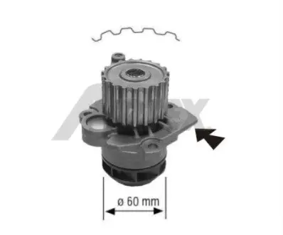 1671 Помпа води Seat Cordoba/Ibiza/Skoda Fabia/VW Polo 1.9SDI 47Kw 99-12 (19z) AIRTEX підбір по vin на Brocar