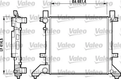 731605 Радиатор охлаждения VW LT 2.5-2.8TDI 96- VALEO підбір по vin на Brocar