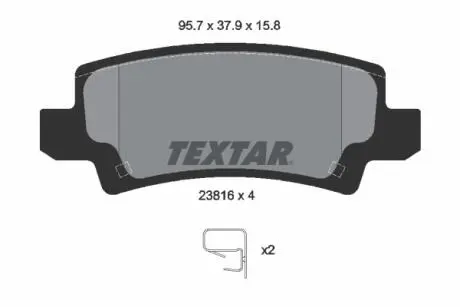 2381601 Колодки гальмівні (задні) Toyota Corolla 1.4-2.0D 00- (Lucas - Girling) TEXTAR підбір по vin на Brocar