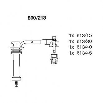 800213 Проводи запалювання Ford Mondeo 1.6-2.0i 16V 93- (к-кт) BREMI підбір по vin на Brocar