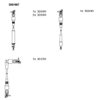 300667 Проводи запалювання Opel Kadett 2.0i 86-93 (к-кт) BREMI підбір по vin на Brocar