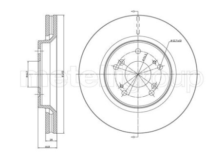 231338C Диск гальмівний (передній) Honda CR-V III-IV 2.0-2.2D-2.4 06- (293x28) (з покриттям) (вентильований) METELLI підбір по vin на Brocar